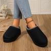 Women's Plush Lining-Soft Muffin Bottom Thick Bottom Slippers Home Outdoor Plush Slippers Thickened Warm Lightweight Comfortable Shoes