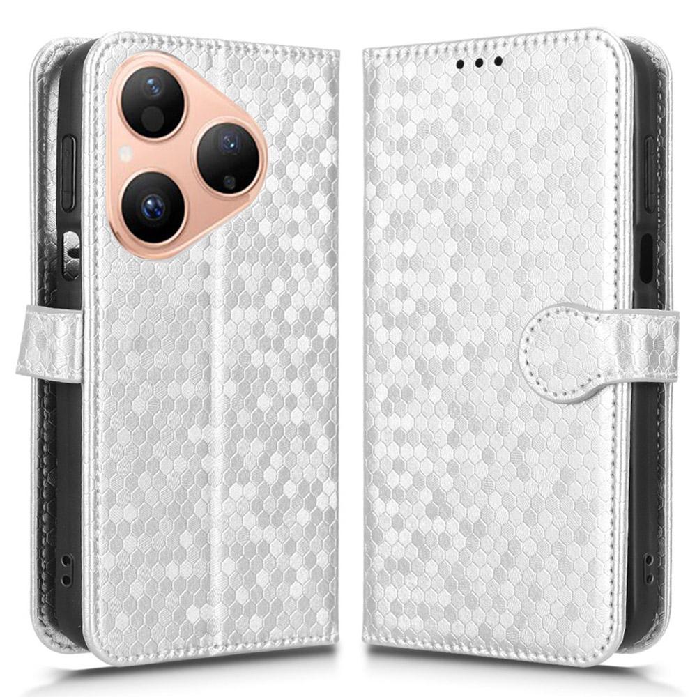For Huawei Pura 80 Wallet Case Dot Pattern Imprint PU Leather Phone Cover with Wrist Strap