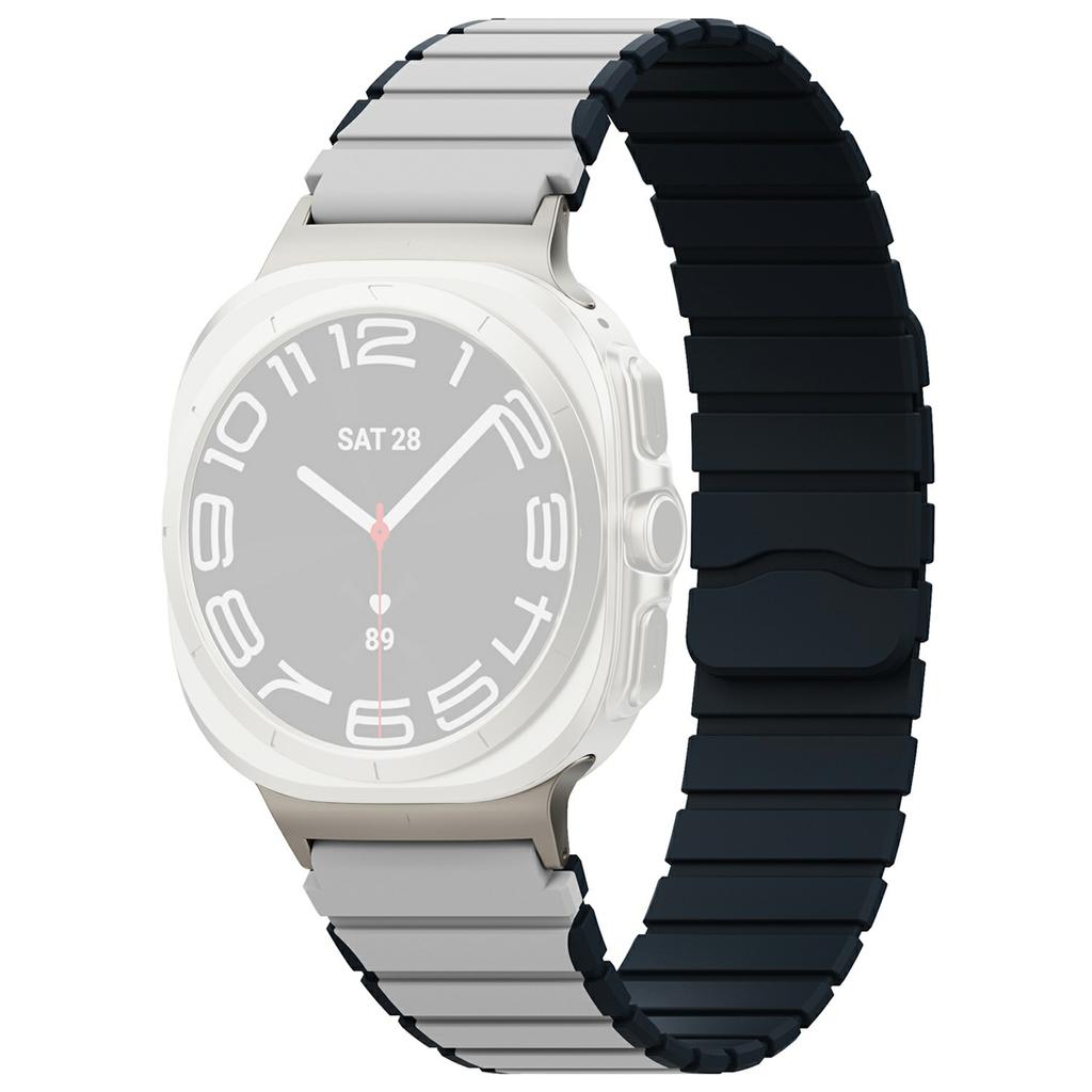 Watch Band for Samsung Galaxy Watch Ultra 47mm Magnetic Dual-Color Silicone Strap