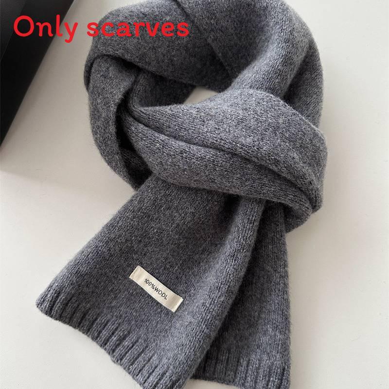 Scarf For Men And Women Solid Color Design Knit Winter Accessory