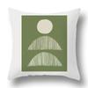 Nordic Abstract Green Geometric Pillowcase Flower Print Home Petal Velvet Pillow Cushion Cover