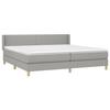 3130217 vidaXL Lit à sommier tapissier avec matelas Gris clair 200x200cm Tissu