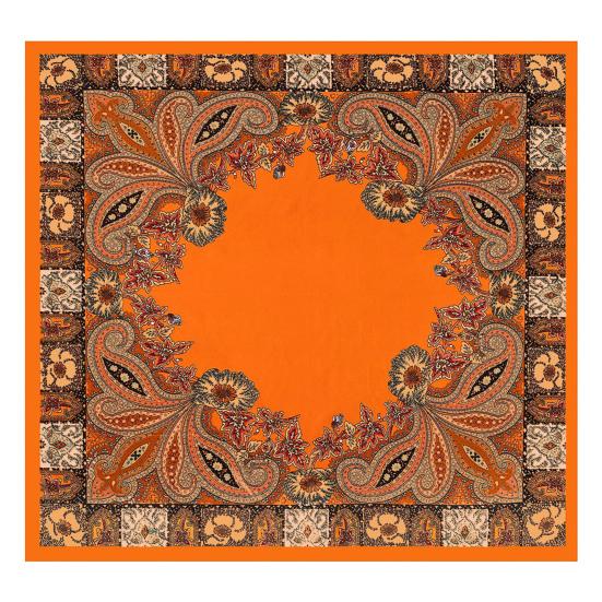 Yousheng Kerchief Cashew Pattern Faux Silk Scarf Soft Smooth Bright Color Kerchief Simulated Silk Texture Kerchief