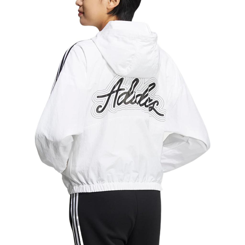 Adidas Neo FW22 Twill Solid Color Sports Hooded Long Sleeve Jacket Women Jacket White HF7279