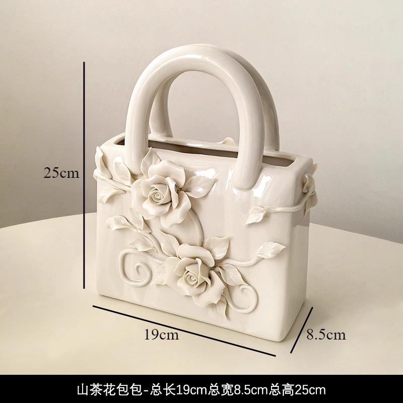 Camellia Ceramic Tableware Hydroponic Vase Ornament High Footed Plate Dining Plates Coffee Cup Storage Jar Show Plate Snack Bowl