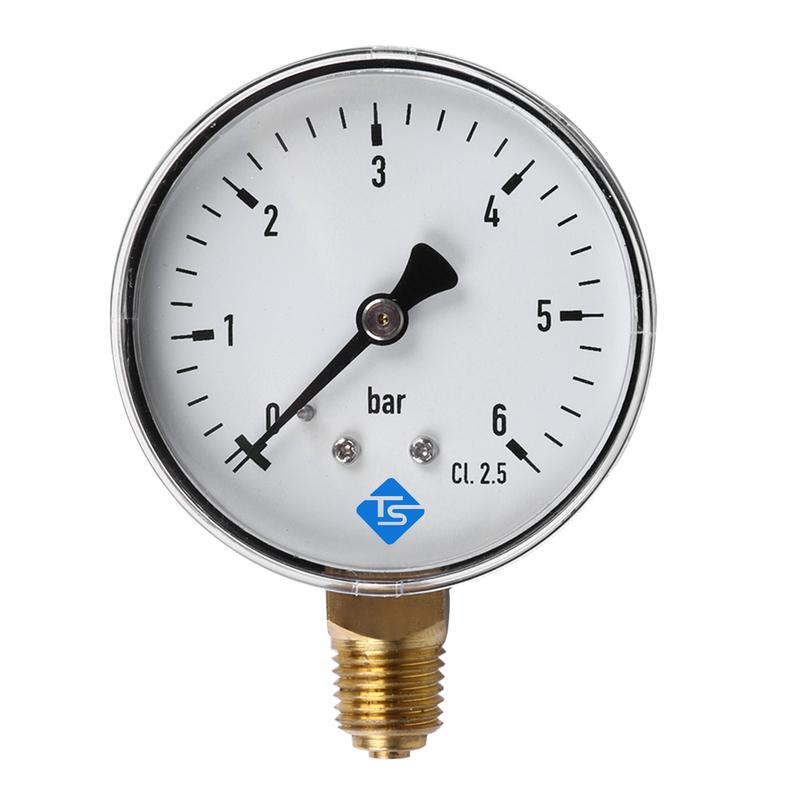 6 Bar Compressor Compressed Air Pressure Gauge 1/4 NPT Air Compressor High Strength Pressure Gauge 2.3 Face