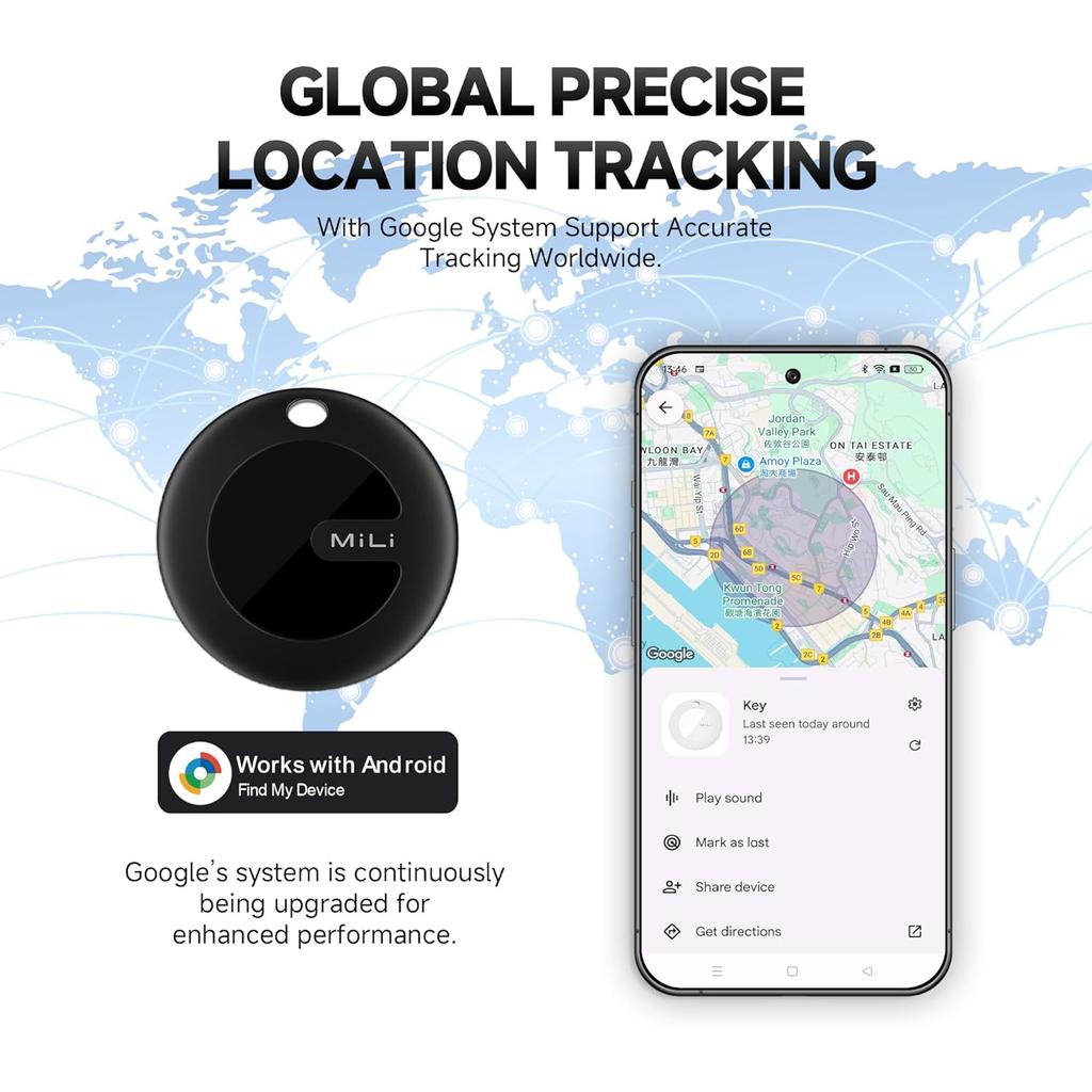 Smart Tag Works With Android Google Find Hub Alternative to AirTag MiLi MiTag GPS Tracker Tag Item Finder Bluetooth Locator