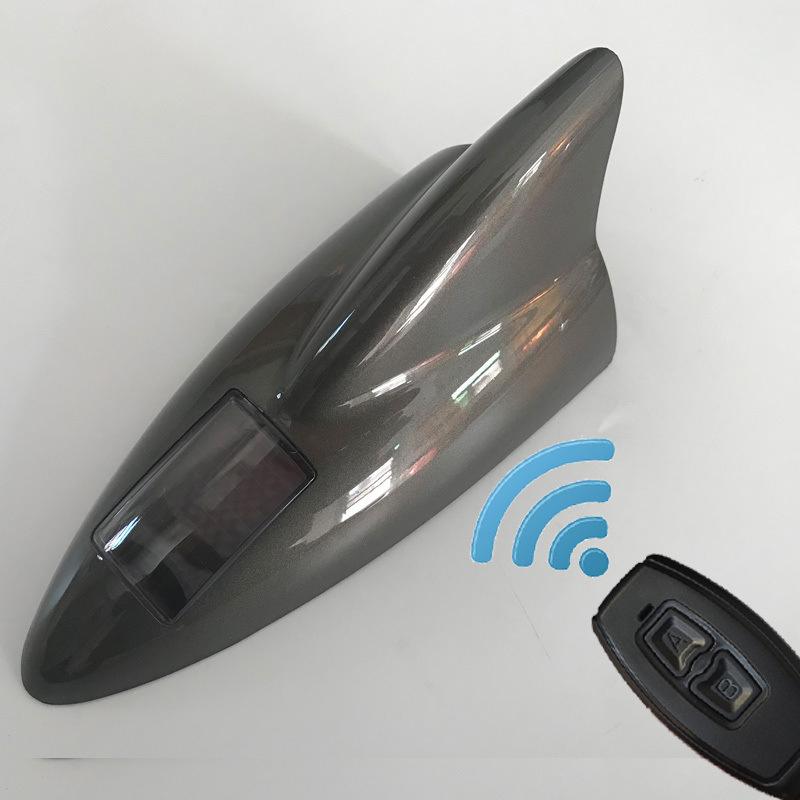 Colorful Shark Fin Solar-Powered Car Roof Antenna Light with Magnetic Tail Wing