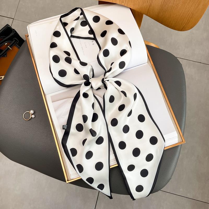 Luxury Long Silk Scarf Female Floarl Print Thin Narrow Scarf Bag Hair Band Ribbon Scarfs Women Neckerchief 15*150cm