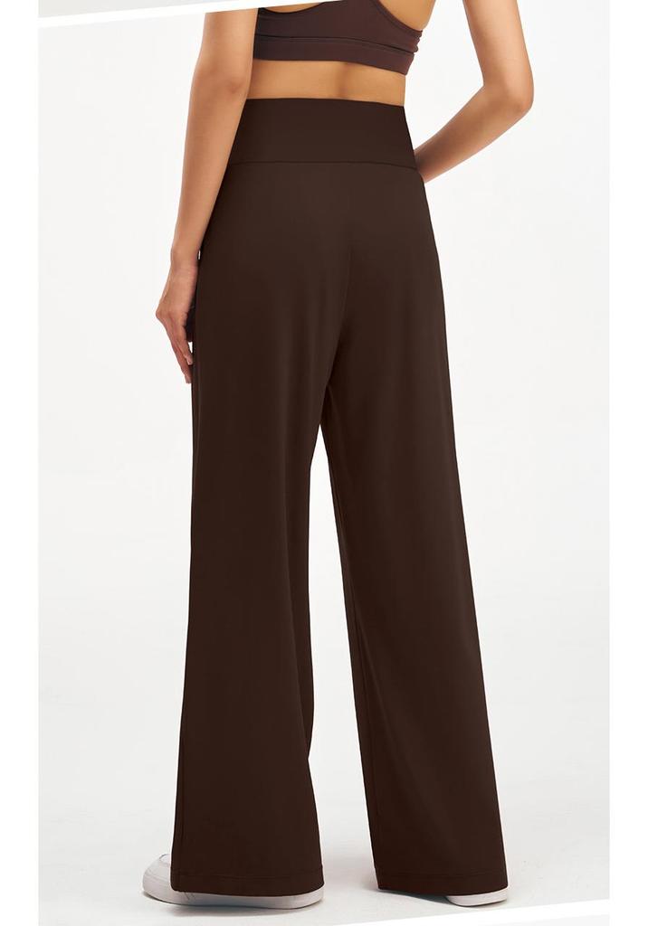Women's Wide-Leg High Waist Summer Yoga Pants - Lightweight, Loose Fit, Straight, Long Sports Pants for Fitness & Casual Wear.