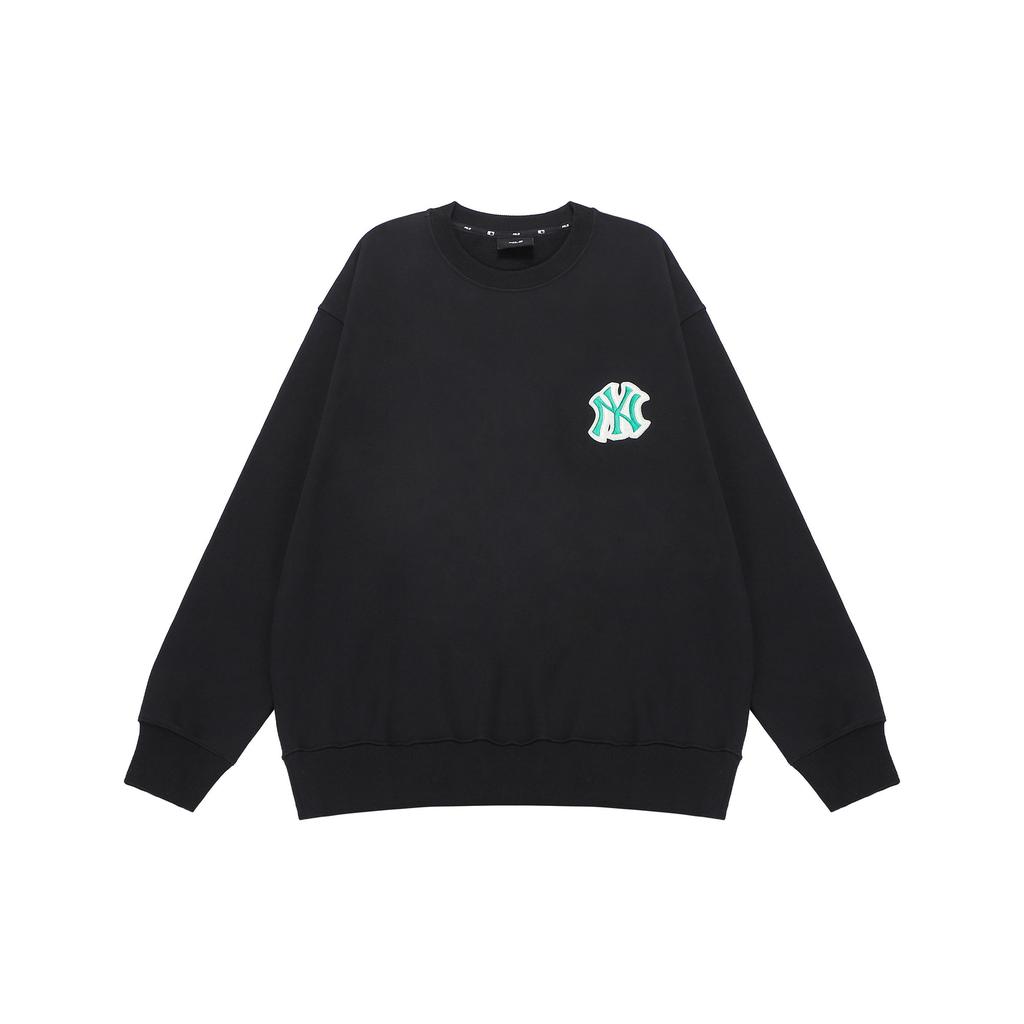 MLB New York Yankees Sweatshirts Unisex Black Crew Neck Moderate Regular 3AMTB0224-50BKS