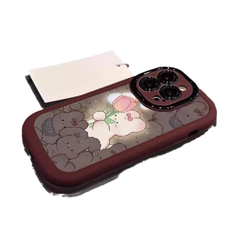 Applicable To Apple 16promax Mobile Phone Case Painted IPhone 15pro Glowing 14 Cartoon Rabbit 13