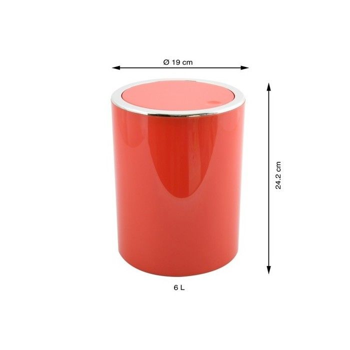 Poubelle à bascule KAMAKA 6L Rouge MSV