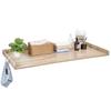 Plateau pour Lave-linge Sèche-linge, 137 x 69,9 cm Plateau en Bois pour Lave-linge et Sèche-linge avec Bord et 2 Crochets, Plateau Résistant à l'Eau pour Placard à Linge