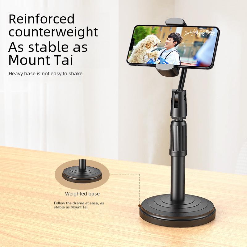 Universal Multi-Function Mobile Phone Stand with Adjustable Desktop Mount for Live Streaming and Photography