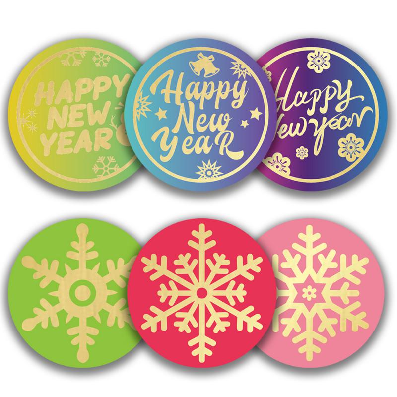 Envelope Stickers Hot Stamping Gift Packaging Household Products Self-adhesive Stickers Christmas Christmas Decoration Candy Box