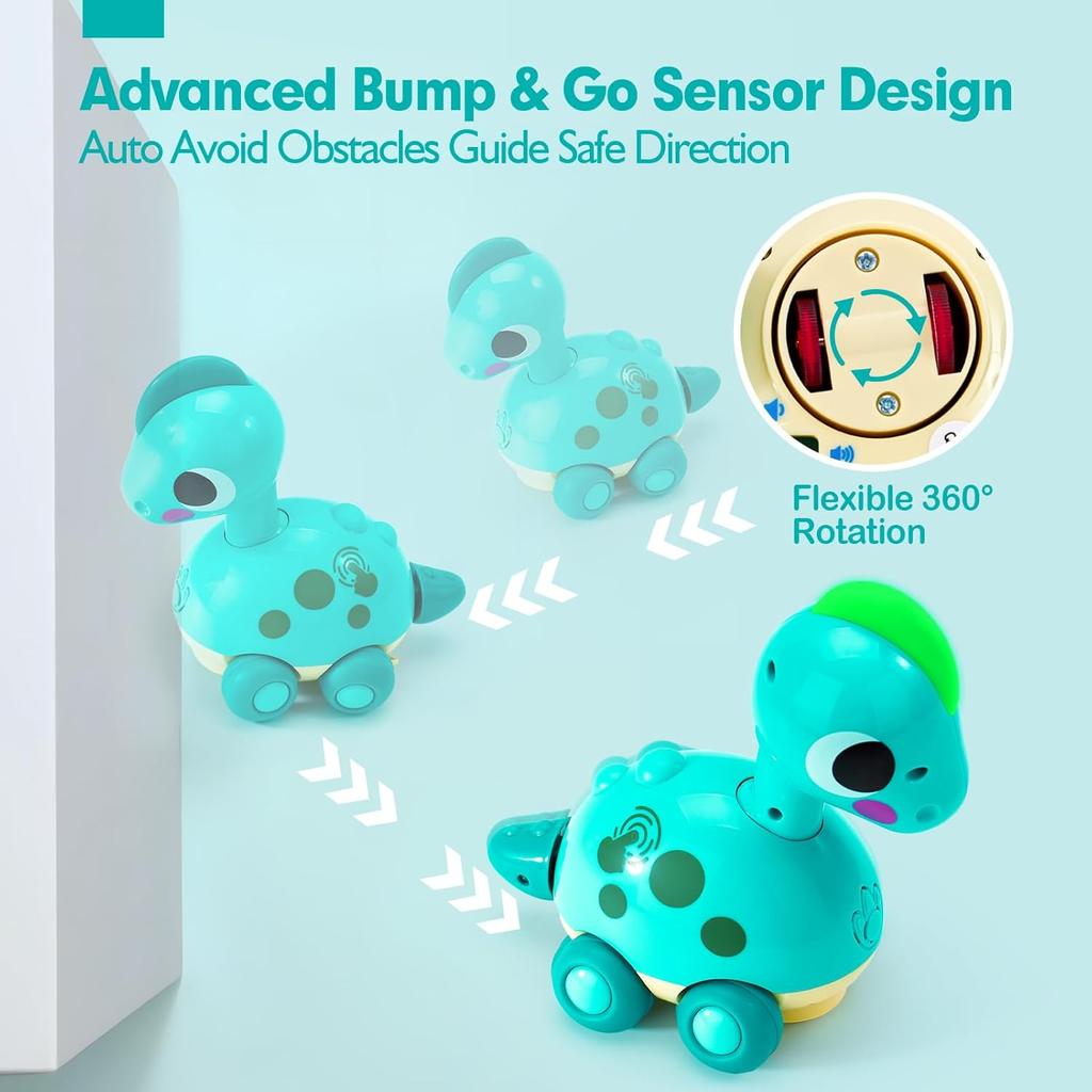 CubicFun Baby Toys 12-18 Months - Touch & Go Musical Light Tummy Time Infant Baby Crawling Toys 12 Months, Toddler Travel Toy for 1 Year Old Boy