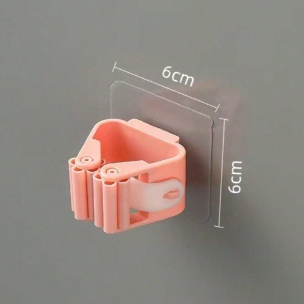 

Mop Hook, No Drilling, Strong Adhesive Mounting Bracket, Wall Hanging, Toilet Brush, Mop Clip рожевий