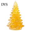 Xmas Tabletop Figurine Resin Christmas Tree Figurine, Crystal Desktop Ornament, Creative Gift Miniature Holiday Decoration for Home Office,