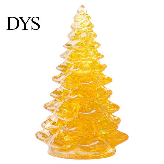 Xmas Tabletop Figurine Resin Christmas Tree Figurine, Crystal Desktop Ornament, Creative Gift Miniature Holiday Decoration for Home Office,