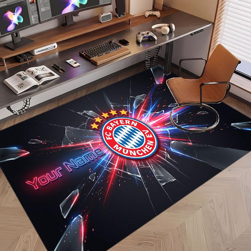 Custom Rug Bayern Munich Pattern Print Name Text Soft Non‑Slip Floor Carpet for Home Indoor Decoration