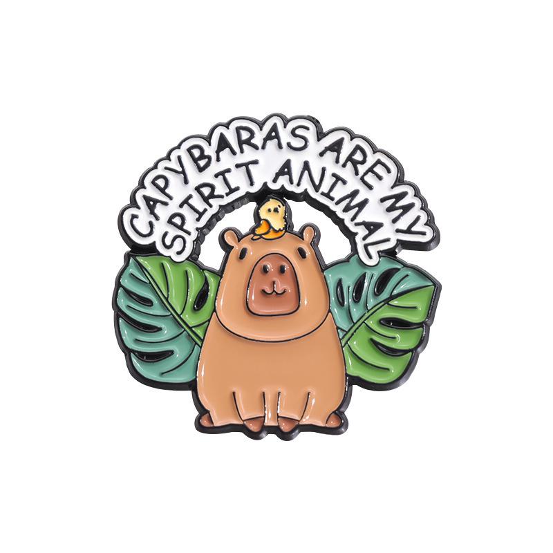 Sada cartoon broží s kapybarou - Roztomilá a kreativní sbírka odznaků