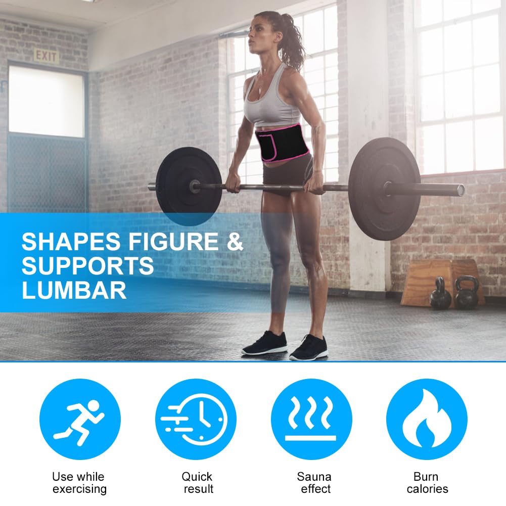 Corset Talie pentru Slăbit pentru Bărbați și Femei, Ajustabil, Centură de Transpirație pentru Reducerea Taliei, Efect de Saună, Arde Grăsimile, Centură de Exerciții pentru Spate