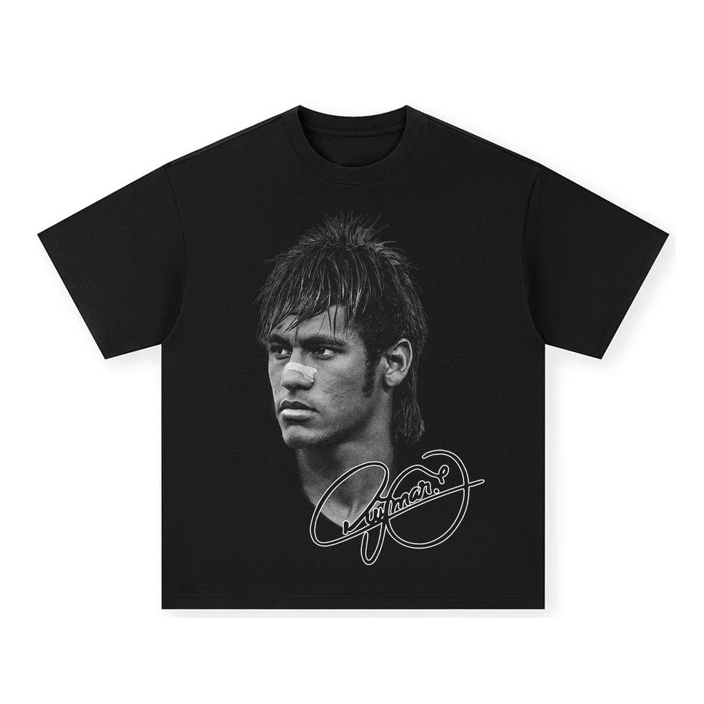 Neymar American Football Star Print Cotton Short-sleeved T-shirt Men Women Clothing Athleisure Print Fashion Oversize Casual Tee