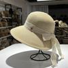 Traveling Fairy Wind Bow Dome Straw Hat Female Summer Big Brim Sun Hat Seaside Vacation Beach Sun Protection Hat