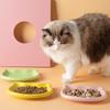 5Pcs Multicolor Plastic Cat Bowl Set Pet Supplies Category Cartoon Cat-Shaped Design Non-Slip Bottom To Prevent Slipping