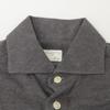 finamore Gray 28416-1 Button Cashmere Blend Wide Collar Shirt tops L grayUsed