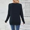 Women's Casual Fashion Solid Color V-Neck Long Sleeve Button Top