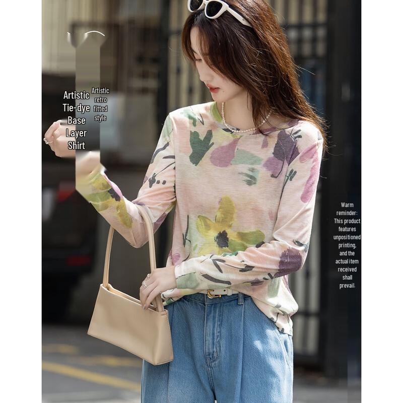 Demana Art Dye Print Round Neck T-shirt S