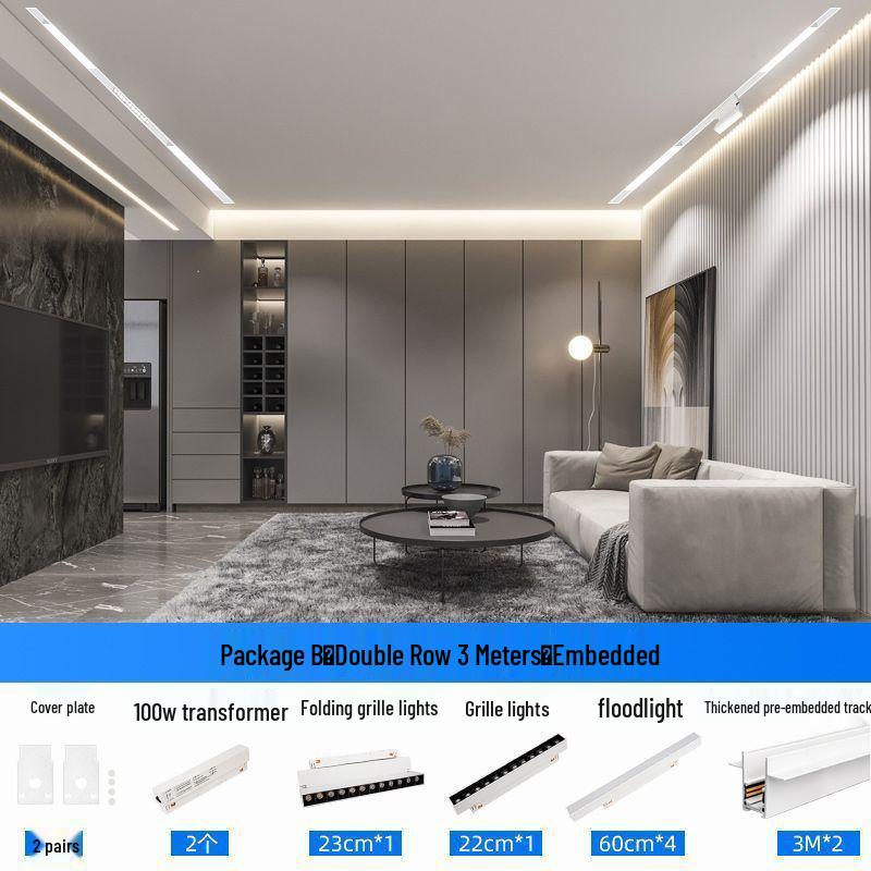 Pure White Recessed & Surface Mounted Magnetic Track Light - LED, No False Ceiling Needed