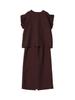 Ships Any Machine Washable Blouse and Tight Skirt Set One Size Linen-Like (724520096), Brown,