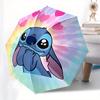 Stitch,Hearts Automatic Umbrella - Tri-fold Portable Umbrella, Best Holiday Gift for Men and Women, Durable Iron Frame, Playful Design, Stur