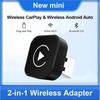 Wireless CarPlay 2in1 Dongle Wireless Android Auto Adapter AI Smart Box For Car With Wired CarPlay For VW Toyota Nissan Honda