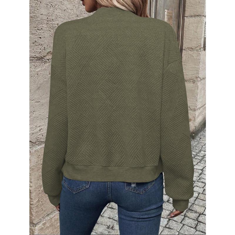 JKASHDK Жіночі модні повсякденні одноколірні куртки та пальта з довгим рукавом і круглим вирізом із принтом осінь-зима