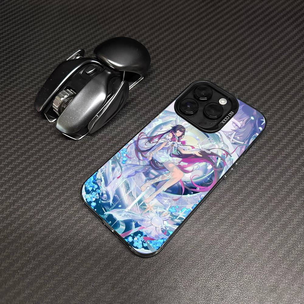 Genshin Impact Columbina Für iPhone 15 14 13 Plus 17 16 12 11 Pro Max Matt Farbige Silberne Luxus Handyhülle