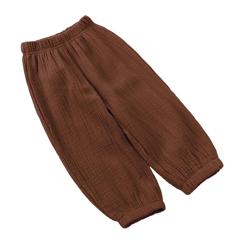 Pantalons légers double épaisseur en gaze de coton anti-moustiques pour enfants, coupe ample lanterne, longs, pour garçons et filles, Collection Printemps Été