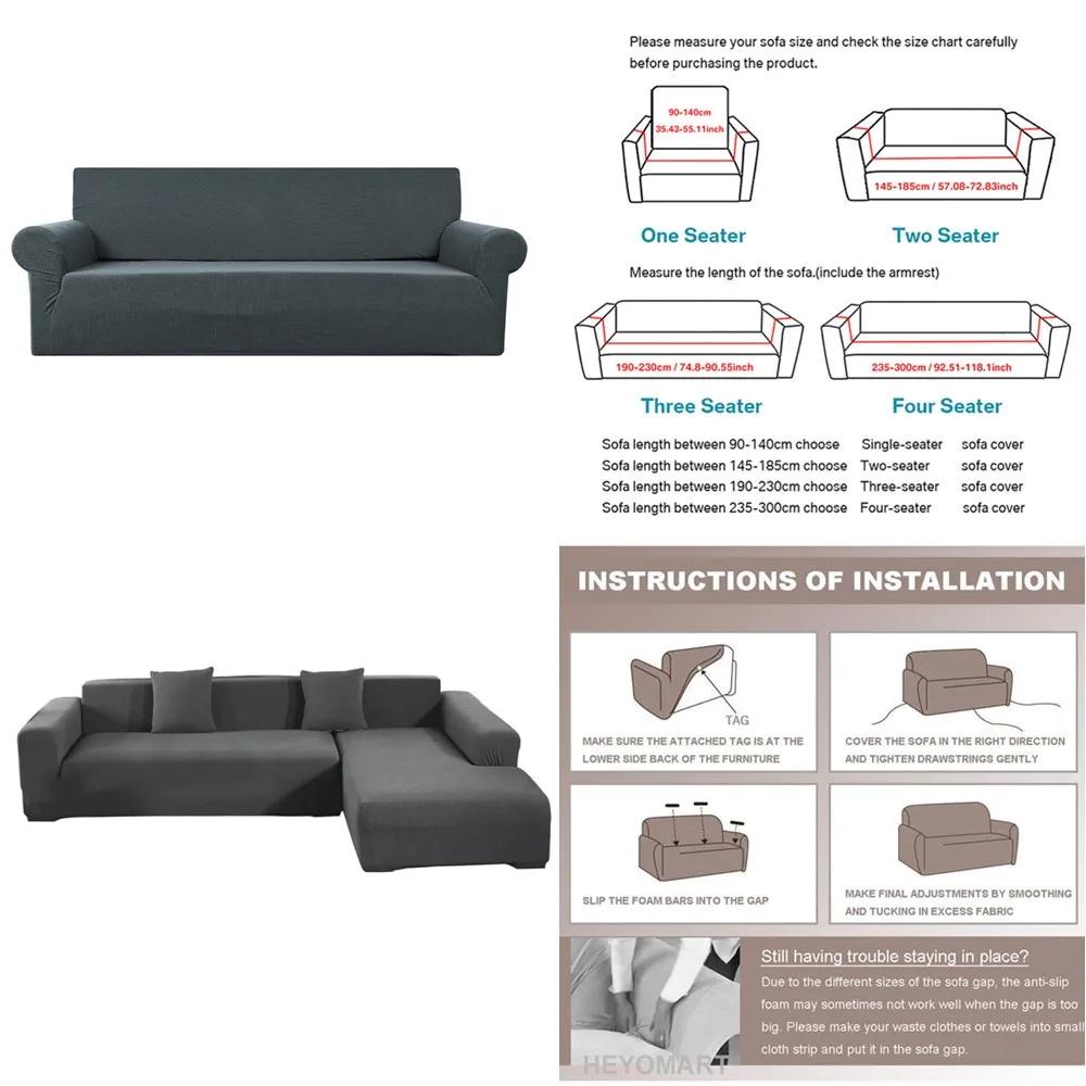 Thick Jacquard Sofa Covers 1 2 3 4 Seater Couch Cover for Living Room Stretch Sofa Slipcovers for Pets Kids Furniture Protector