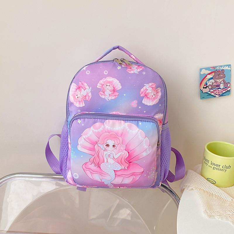 Adorable Cartoon Princess Nylon Backpack For Kids With Colorful Designs And Comforting Padding