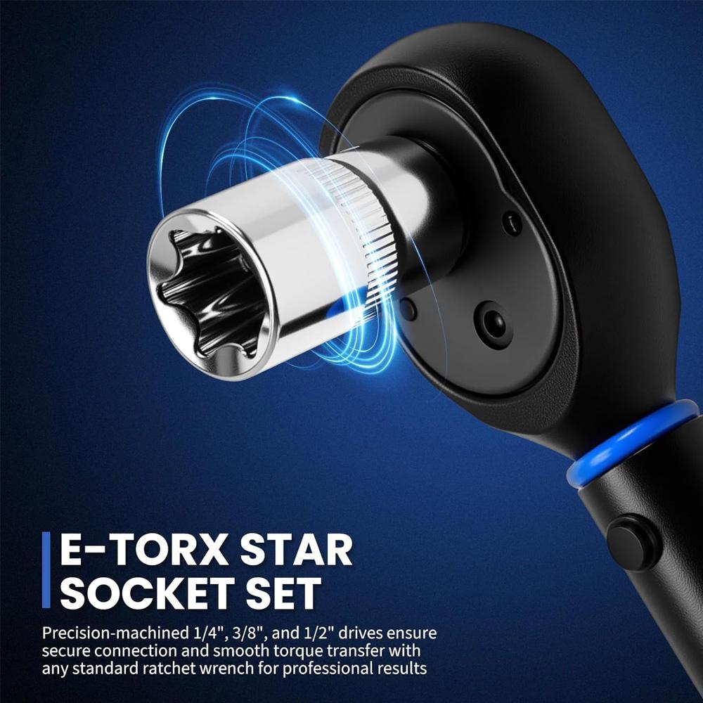 14-teiliges E-Star-Torx-Steckschlüssel-Set für Damen, E4-E24 Außensechskant-Steckschlüssel, für Autoreparaturmechaniker, langlebiges, vielseitiges Handwerkzeug-Set