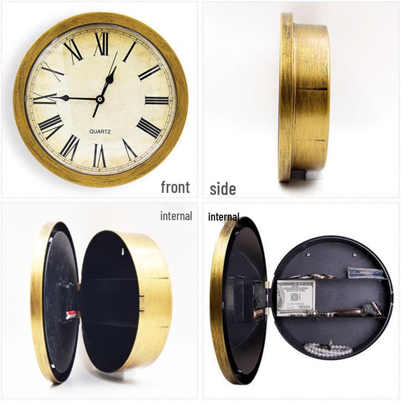 Silent Wall Clock with Hidden Storage for Home Decor