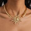 Minimalist Design Statement Collar Necklace Exaggerated Clavicle Chain Sun Pendant Choker  Summer