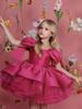 Robe de Princesse Satinée pour Filles – Jupe Plissée Papillon pour l'Été et la Remise des Diplômes