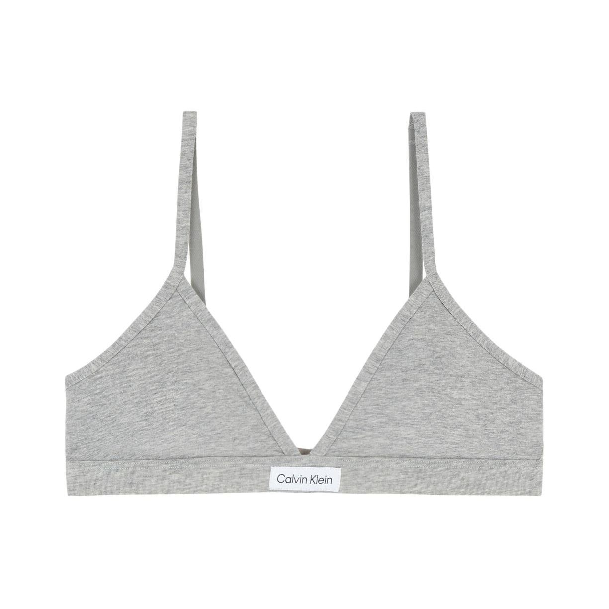 

Calvin Klein Letter Comfort Breathable Bra Women underwear Gray QP3128O-P7A L
