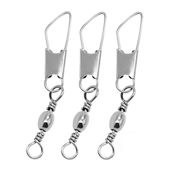 30Pcs High Strength Fishing Barrel Swivel with Safety Snap Connector Tackle Kit