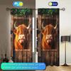 2pcs Cute Highland Calf Decorative Curtains   Animal Themed Curtains   Semi Blackout Curtains
