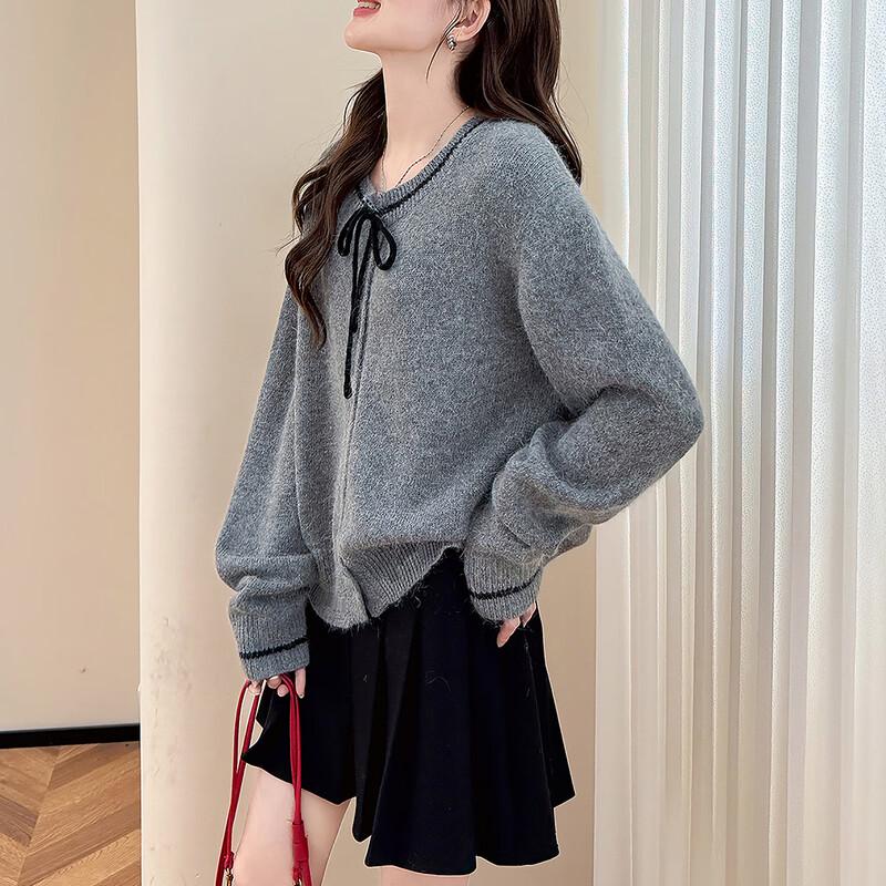 TonLion Women's Autumn/Winter Round Neck Cardigan